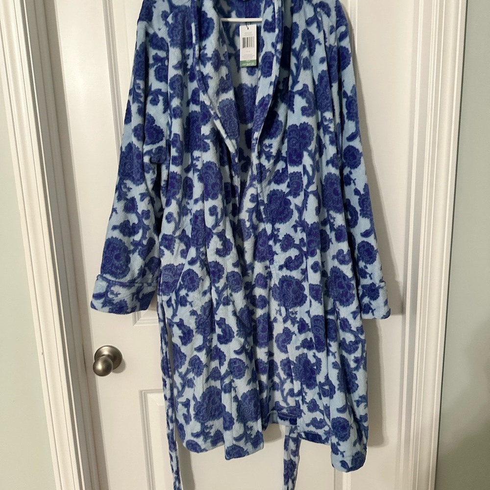 Vera Bradley Blue Floral Teddy Jacket